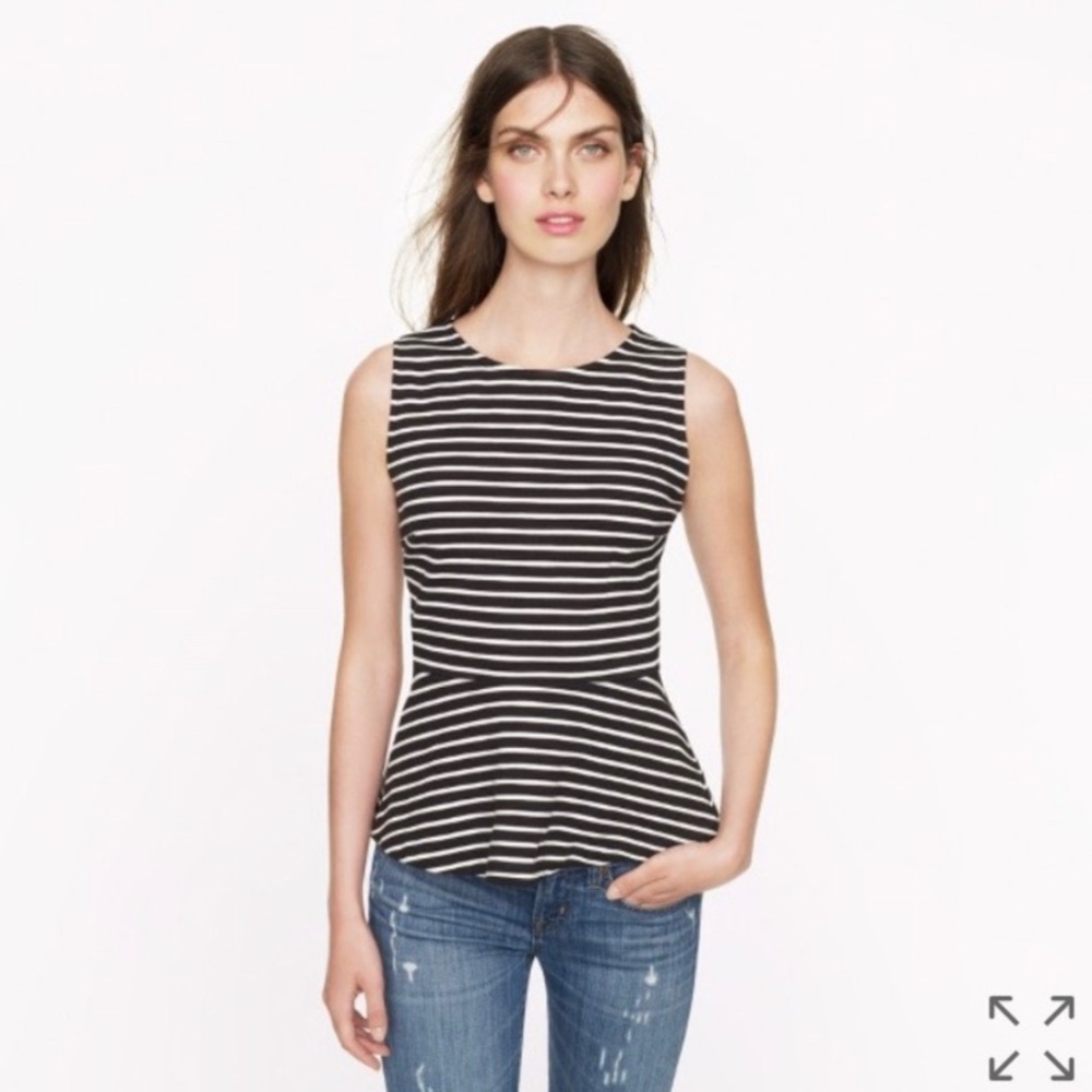 J Crew Women’s Peplum Striped Top